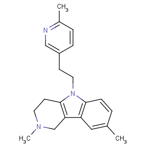 CAS No:3613-73-8 2,8-dimethyl-5-[2-(6-methylpyridin-3-yl)ethyl]-3,4-dihydro-1H-pyrido[4,<br />3-b]indole
