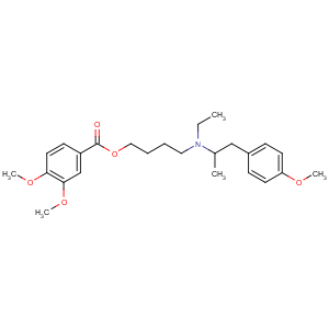 CAS No:3625-06-7 4-[ethyl-[1-(4-methoxyphenyl)propan-2-yl]amino]butyl<br />3,4-dimethoxybenzoate