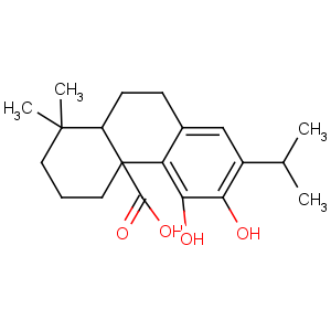 CAS No:3650-09-7 (4aR,10aS)-5,6-dihydroxy-1,1-dimethyl-7-propan-2-yl-2,3,4,9,10,<br />10a-hexahydrophenanthrene-4a-carboxylic acid