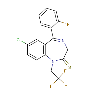 CAS No:36735-22-5 7-chloro-5-(2-fluorophenyl)-1-(2,2,2-trifluoroethyl)-3H-1,<br />4-benzodiazepine-2-thione