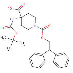 CAS No:368866-07-3 1-(9H-fluoren-9-ylmethoxycarbonyl)-4-[(2-methylpropan-2-yl)<br />oxycarbonylamino]piperidine-4-carboxylate