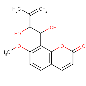 CAS No:37126-91-3 2H-1-Benzopyran-2-one,8-[(1R,2S)-1,2-dihydroxy-3-methyl-3-buten-1-yl]-7-methoxy-, rel-(-)-