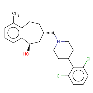 CAS No:371980-95-9 (5R,7S)-7-{[4-(2,6-dichlorophenyl)piperidin-1-yl]methyl}-1-methyl-6,7,8,9-tetrahydro-5H-benzo[7]annulen-5-ol