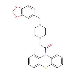 CAS No:37561-27-6 2-[4-(1,<br />3-benzodioxol-5-ylmethyl)piperazin-1-yl]-1-phenothiazin-10-ylethanone