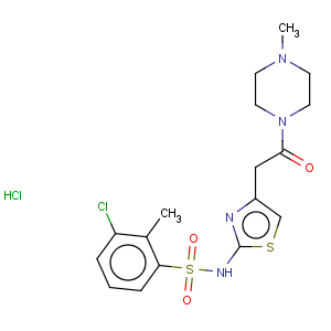 CAS No:376641-65-5 Benzenesulfonamide,3-chloro-2-methyl-N-[4-[2-(4-methyl-1-piperazinyl)-2-oxoethyl]-2-thiazolyl]-,hydrochloride (1:1)