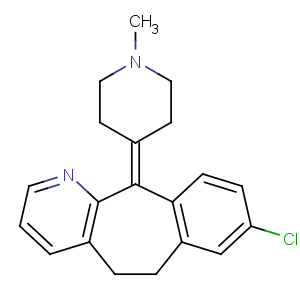CAS No:38092-89-6 8-chloro-11-(1-methylpiperidin-4-ylidene)-5,6-dihydrobenzo[1,<br />2]cyclohepta[2,4-b]pyridine