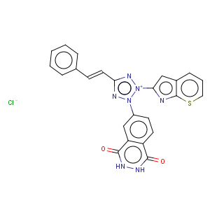 CAS No:38116-89-1 2H-Tetrazolium,2-(2-benzothiazolyl)-3-(3,4-dihydro-1-hydroxy-4-oxo-6-phthalazinyl)-5-(2-phenylethenyl)-,chloride (1:1)