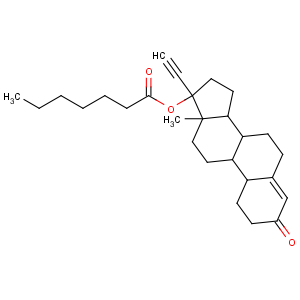 CAS No:3836-23-5 [(8R,9S,10R,13S,14S,17R)-17-ethynyl-13-methyl-3-oxo-1,2,6,7,8,9,10,11,<br />12,14,15,16-dodecahydrocyclopenta[a]phenanthren-17-yl] heptanoate