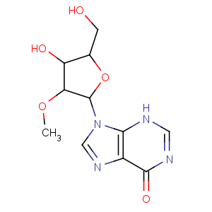 CAS No:3881-21-8 9-[(2R,3R,4R,<br />5R)-4-hydroxy-5-(hydroxymethyl)-3-methoxyoxolan-2-yl]-3H-purin-6-one