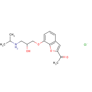 CAS No:39543-79-8 [3-[(2-acetyl-1-benzofuran-7-yl)oxy]-2-hydroxypropyl]-propan-2-<br />ylazanium