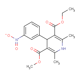 CAS No:39562-70-4 5-O-ethyl 3-O-methyl<br />2,6-dimethyl-4-(3-nitrophenyl)-1,4-dihydropyridine-3,5-dicarboxylate