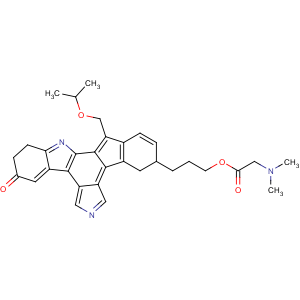 CAS No:402857-58-3 Glycine, N,N-dimethyl-,3-[5,6,7,13-tetrahydro-9-[(1-methylethoxy)methyl]-5-oxo-12H-indeno[2,1-a]pyrrolo[3,4-c]carbazol-12-yl]propylester