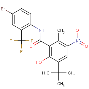 CAS No:41113-86-4 N-[4-bromo-2-(trifluoromethyl)phenyl]-3-tert-butyl-2-hydroxy-6-methyl-5-<br />nitrobenzamide