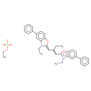 CAS No:41503-61-1 3-Ethyl-2-{3-[3-ethyl-5-phenyl-1,3-benzoxazol-2(3H)-ylidenemethyl]but-1-enyl}-5-phenyl-1,3-benzoxazol-3-ium ethyl sulfate