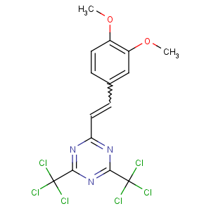 CAS No:42880-07-9 2-[2-(3,4-dimethoxyphenyl)ethenyl]-4,6-bis(trichloromethyl)-1,3,<br />5-triazine