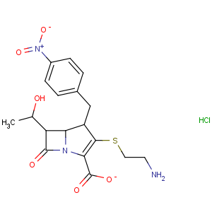 CAS No:442847-69-0 3-(2-aminoethylsulfanyl)-6-(1-hydroxyethyl)-4-[(4-nitrophenyl)methyl]-7-<br />oxo-1-azabicyclo[3.2.0]hept-2-ene-2-carboxylate