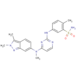 CAS No:444731-52-6 5-[[4-[(2,<br />3-dimethylindazol-6-yl)-methylamino]pyrimidin-2-yl]amino]-2-<br />methylbenzenesulfonamide