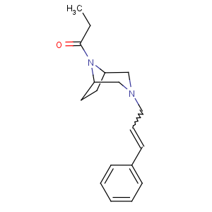 CAS No:448-34-0 1-Propanone,1-[3-(3-phenyl-2-propen-1-yl)-3,8-diazabicyclo[3.2.1]oct-8-yl]-