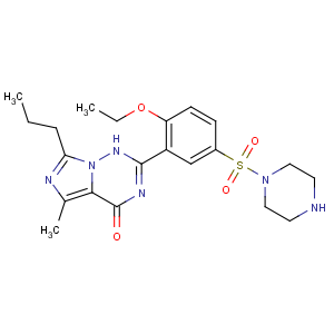 CAS No:448184-46-1 2-(2-ethoxy-5-piperazin-1-ylsulfonylphenyl)-5-methyl-7-propyl-1H-imidazo<br />[5,1-f][1,2,4]triazin-4-one