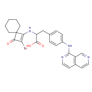 CAS No:455264-31-0 (2S)-2-[(2-bromo-3-oxospiro[3.5]non-1-en-1-yl)amino]-3-[4-(2,<br />7-naphthyridin-1-ylamino)phenyl]propanoic acid