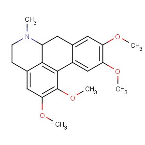 CAS No:475-81-0 (6aS)-1,2,9,10-tetramethoxy-6-methyl-5,6,6a,7-tetrahydro-4H-dibenzo[de,<br />g]quinoline