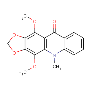 CAS No:475-91-2 1,3-Dioxolo[4,5-b]acridin-10(5H)-one,4,11-dimethoxy-5-methyl-