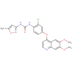 CAS No:475108-18-0 1-[2-chloro-4-(6,7-dimethoxyquinolin-4-yl)oxyphenyl]-3-(5-methyl-1,<br />2-oxazol-3-yl)urea