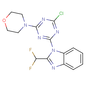 CAS No:475111-38-7 4-[4-chloro-6-[2-(difluoromethyl)benzimidazol-1-yl]-1,3,<br />5-triazin-2-yl]morpholine