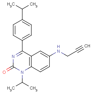 CAS No:478963-46-1 1-propan-2-yl-4-(4-propan-2-ylphenyl)-6-(prop-2-ynylamino)quinazolin-2-<br />one