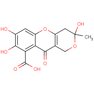 CAS No:479-66-3 3,7,8-trihydroxy-3-methyl-10-oxo-1,4-dihydropyrano[4,<br />3-b]chromene-9-carboxylic acid