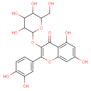 CAS No:482-36-0 2-(3,4-dihydroxyphenyl)-5,7-dihydroxy-3-[(2S,3R,4S,5R,6R)-3,4,<br />5-trihydroxy-6-(hydroxymethyl)oxan-2-yl]oxychromen-4-one