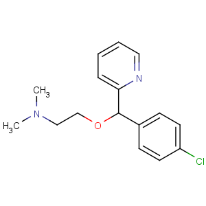 CAS No:486-16-8 2-[(4-chlorophenyl)-pyridin-2-ylmethoxy]-N,N-dimethylethanamine