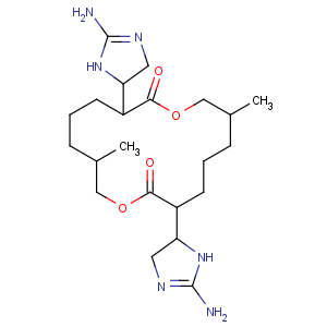 CAS No:486-53-3 (3R,7R,11R,15R)-3,11-bis[(5R)-2-amino-4,5-dihydro-1H-imidazol-5-yl]-7,<br />15-dimethyl-1,9-dioxacyclohexadecane-2,10-dione