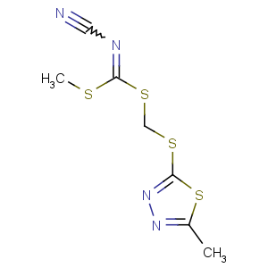 CAS No:494763-19-8 [methylsulfanyl-[(5-methyl-1,3,<br />4-thiadiazol-2-yl)sulfanylmethylsulfanyl]methylidene]cyanamide