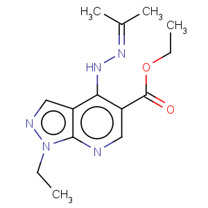 CAS No:51022-77-6 1H-Pyrazolo[3,4-b]pyridine-5-carboxylicacid, 1-ethyl-4-[2-(1-methylethylidene)hydrazinyl]-, ethyl ester
