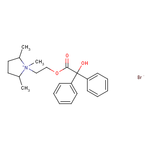 CAS No:51047-24-6 Pyrrolidinium,1-[2-[(2-hydroxy-2,2-diphenylacetyl)oxy]ethyl]-1,2,5-trimethyl-, bromide (1:1)