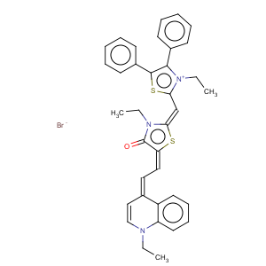 CAS No:51257-37-5 4,5-Diphenyl-3-ethyl-2-{3-ethyl-5-[2-(1-ethyl-4-quinolinylidene)ethylidene]-4-oxo-2-thiazolidinylidene}methylthiazolium bromide