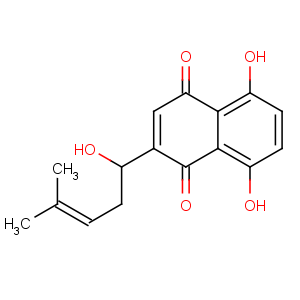 CAS No:517-89-5 5,8-dihydroxy-2-[(1R)-1-hydroxy-4-methylpent-3-enyl]naphthalene-1,<br />4-dione