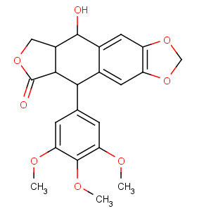 CAS No:518-28-5 (5R,5aR,8aR,9R)-5-hydroxy-9-(3,4,5-trimethoxyphenyl)-5a,6,8a,<br />9-tetrahydro-5H-[2]benzofuro[5,6-f][1,3]benzodioxol-8-one