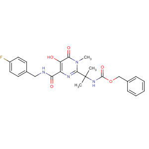 CAS No:518048-02-7 benzyl<br />N-[2-[4-[(4-fluorophenyl)methylcarbamoyl]-5-hydroxy-1-methyl-6-<br />oxopyrimidin-2-yl]propan-2-yl]carbamate