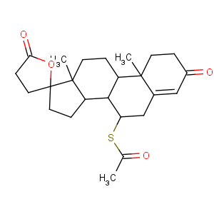 CAS No:52-01-7 S-[(7R,8R,9S,10R,13S,14S,17R)-10,13-dimethyl-3,5'-dioxospiro[2,6,7,8,9,<br />11,12,14,15,16-decahydro-1H-cyclopenta[a]phenanthrene-17,<br />2'-oxolane]-7-yl] ethanethioate