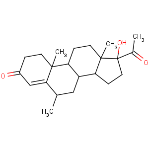 CAS No:520-85-4 (6S,8R,9S,10R,13S,14S,17R)-17-acetyl-17-hydroxy-6,10,13-trimethyl-2,6,7,<br />8,9,11,12,14,15,16-decahydro-1H-cyclopenta[a]phenanthren-3-one