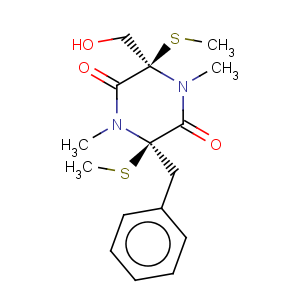 CAS No:52080-06-5 2,5-Piperazinedione,3-(hydroxymethyl)-1,4-dimethyl-3,6-bis(methylthio)-6-(phenylmethyl)-, (3R,6R)-