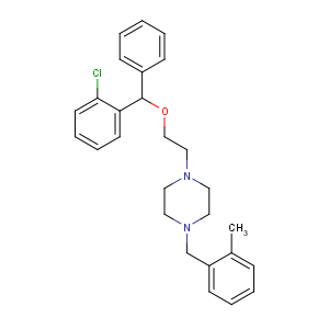 CAS No:522-18-9 1-[2-[(2-chlorophenyl)-phenylmethoxy]ethyl]-4-[(2-methylphenyl)methyl]<br />piperazine