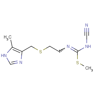 CAS No:52378-40-2 methyl<br />N-cyano-N'-[2-[(5-methyl-1H-imidazol-4-yl)methylsulfanyl]ethyl]<br />carbamimidothioate