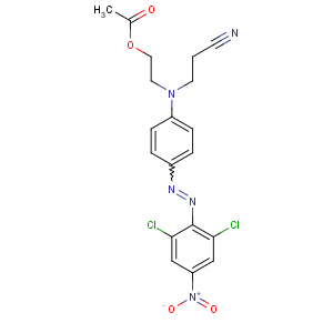 CAS No:5261-31-4 2-[N-(2-cyanoethyl)-4-[(2,<br />6-dichloro-4-nitrophenyl)diazenyl]anilino]ethyl acetate