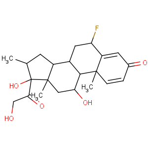 CAS No:53-33-8 (6S,8S,9S,10R,11S,13S,14S,16R,17R)-6-fluoro-11,<br />17-dihydroxy-17-(2-hydroxyacetyl)-10,13,16-trimethyl-7,8,9,11,12,14,15,<br />16-octahydro-6H-cyclopenta[a]phenanthren-3-one