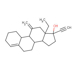 CAS No:54024-22-5 (8S,9S,10R,13S,14S,17R)-13-ethyl-17-ethynyl-11-methylidene-1,2,3,6,7,8,<br />9,10,12,14,15,16-dodecahydrocyclopenta[a]phenanthren-17-ol