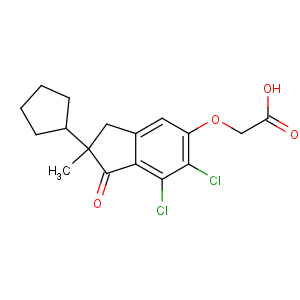 CAS No:54197-31-8 2-[[(2S)-6,<br />7-dichloro-2-cyclopentyl-2-methyl-1-oxo-3H-inden-5-yl]oxy]acetic acid