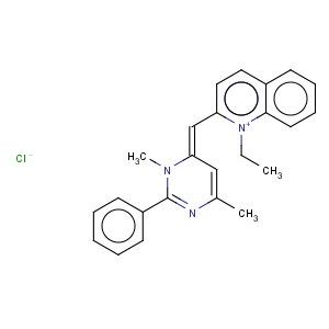 CAS No:550-15-2 Quinolinium,2-[(3,6-dimethyl-2-phenyl-4(3H)-pyrimidinylidene)methyl]-1-ethyl-, chloride(1:1)